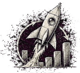 Origami rocket launching around a growth flywheel