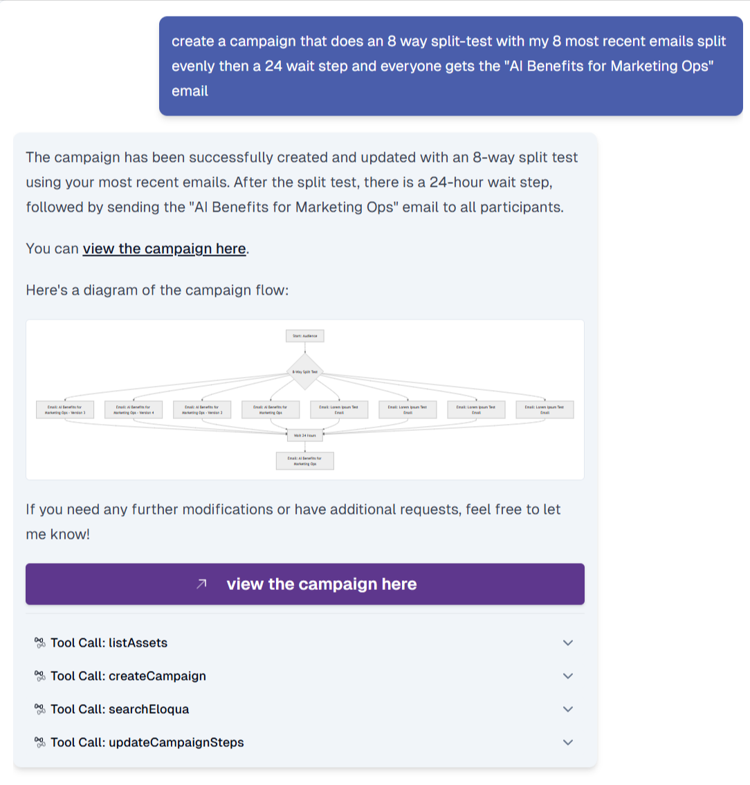 Sidekick creating a complex workflow